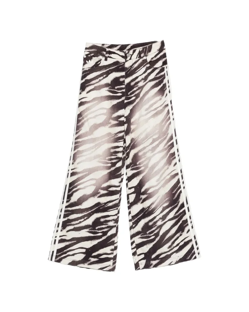 adidas Adilenium Season 6 Zebra-print Side-stripe Jeans Neutrals