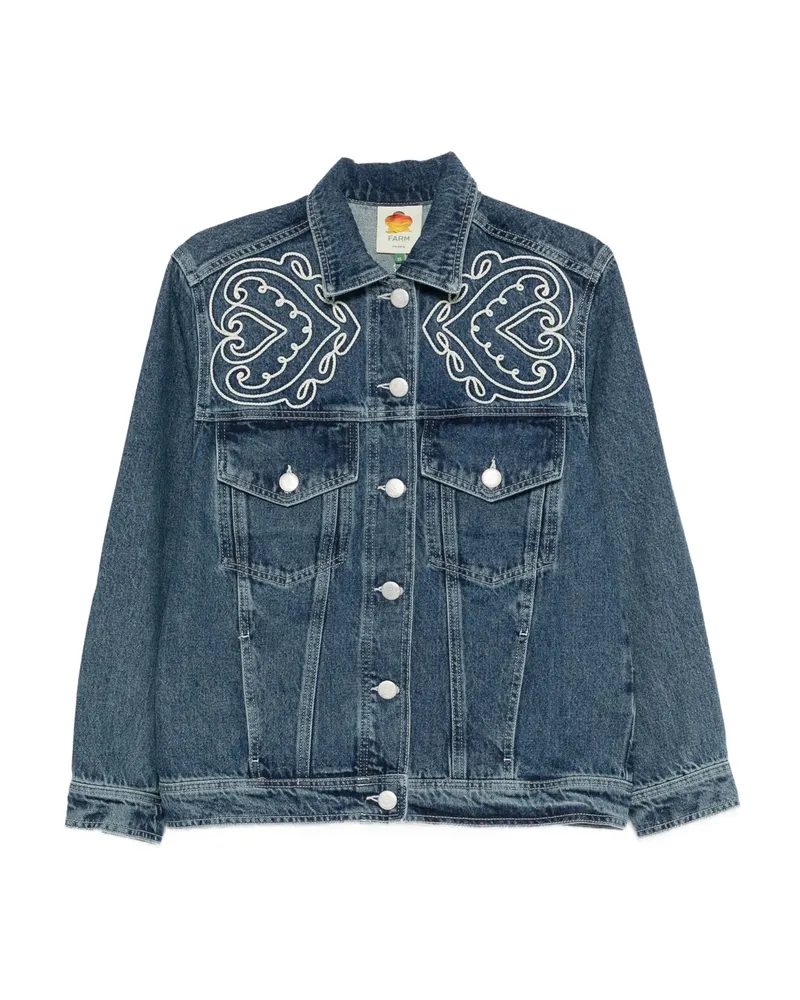 FARM Rio Embroidered Chest-pocket Jacket Blue