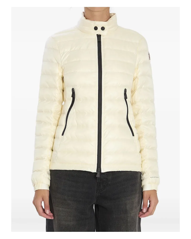 Moncler Quilted Snap-buttoned Collar Coat White