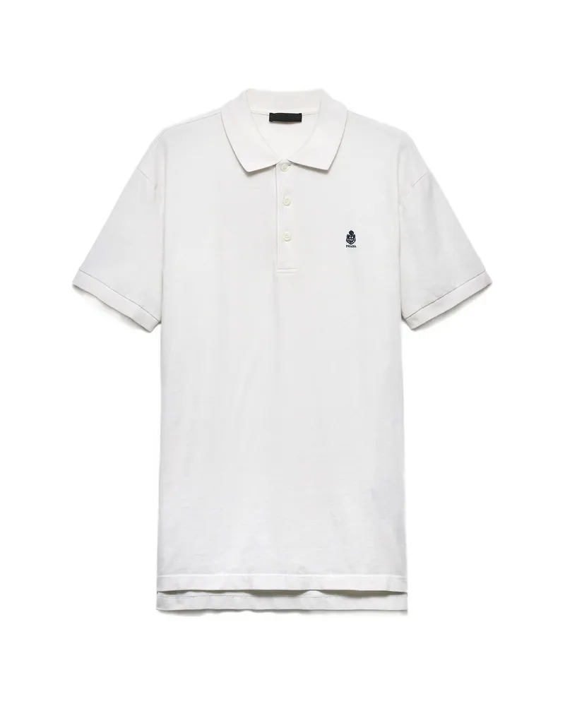 Prada Garment-dyed Cotton Polo Shirt Neutrals