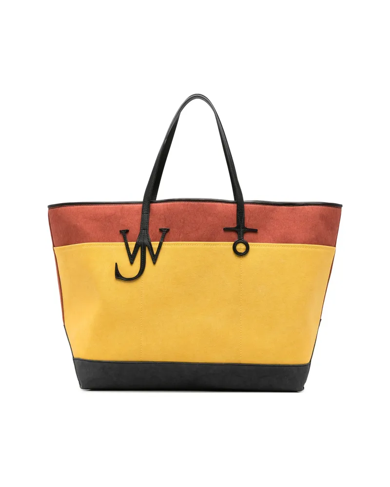 J.W.Anderson Logo-pendant Colour-block Tote Bag Yellow