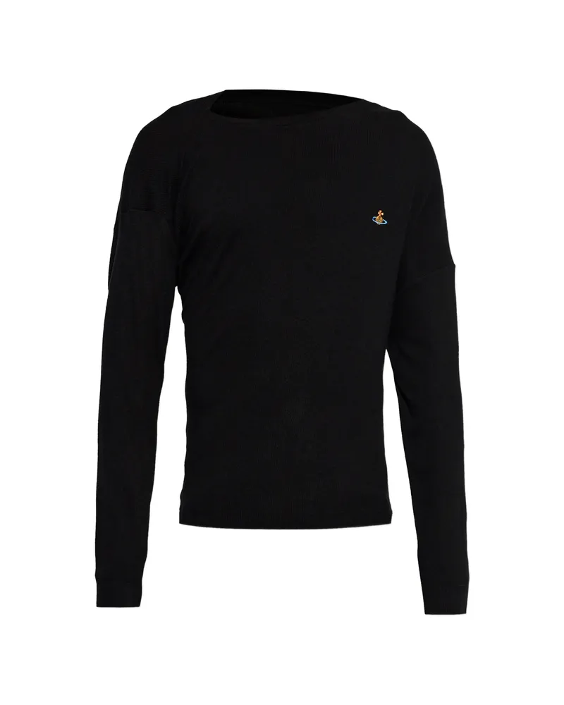 Vivienne Westwood Orb-embroidered Asymmetric Sweater Black