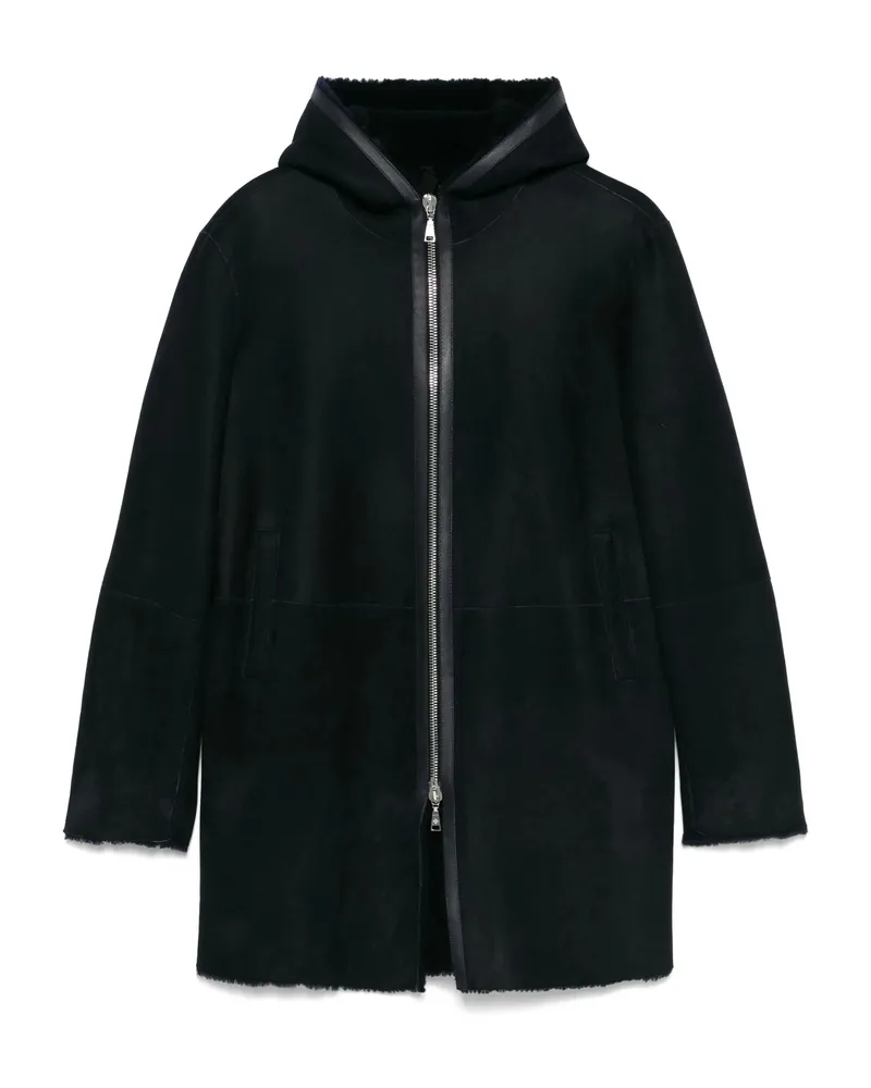 Tagliatore Shearling Coat Blue