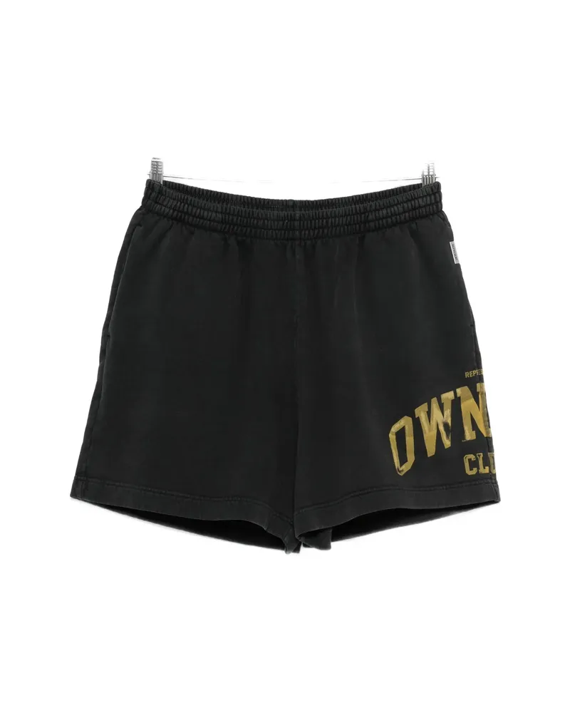 REPRESENT Logo-print Track Shorts Black