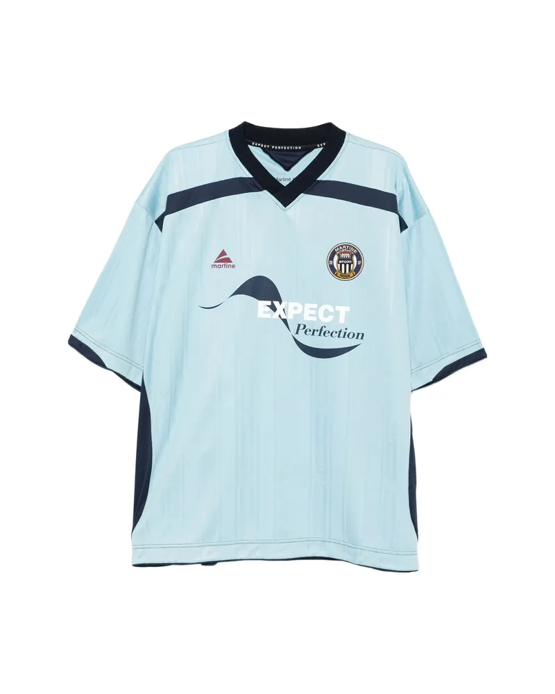 Martine Rose V-neck Striped T-shirt Blue