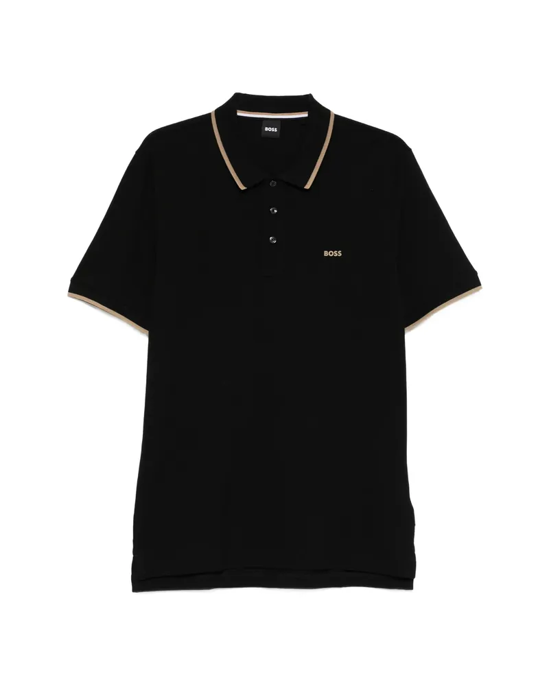 HUGO BOSS Logo-detail Polo Shirt Black