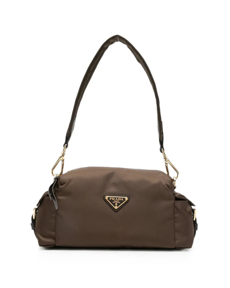Prada Logo-plaque Tote Bag Brown