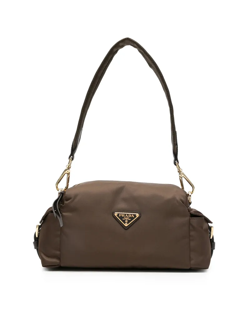 Prada Logo-plaque Tote Bag Brown