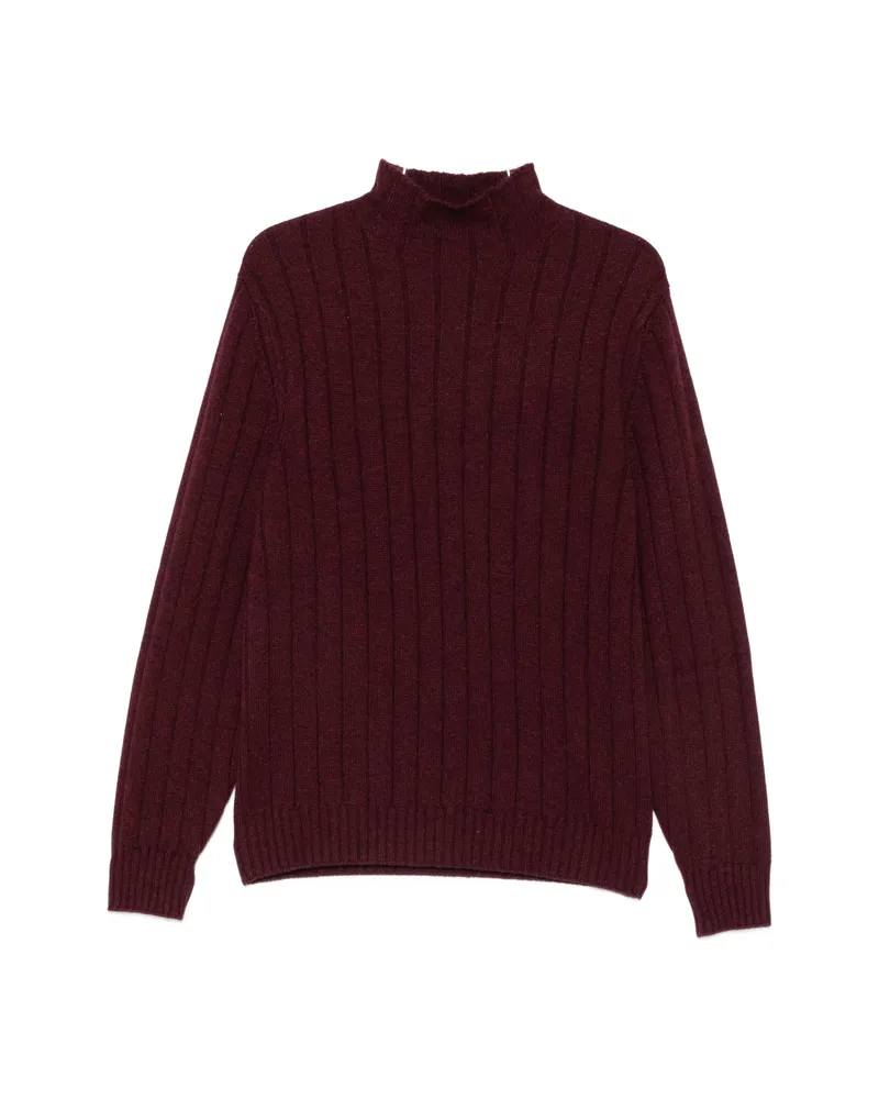 Brunello Cucinelli Ribbed-knit High-neck Sweater Purple