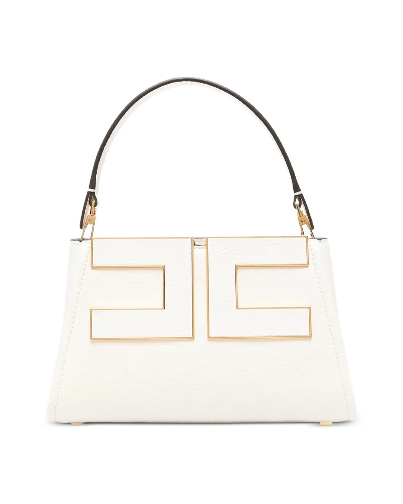 Elisabetta Franchi Satin Clutch Bag Neutrals
