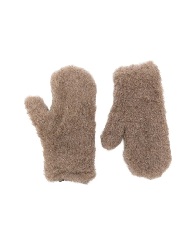 Max Mara Teddy Mitts Brown