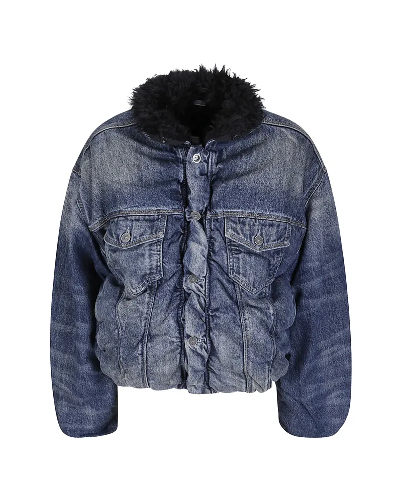 Diesel Gathered Denim Jacket Blue
