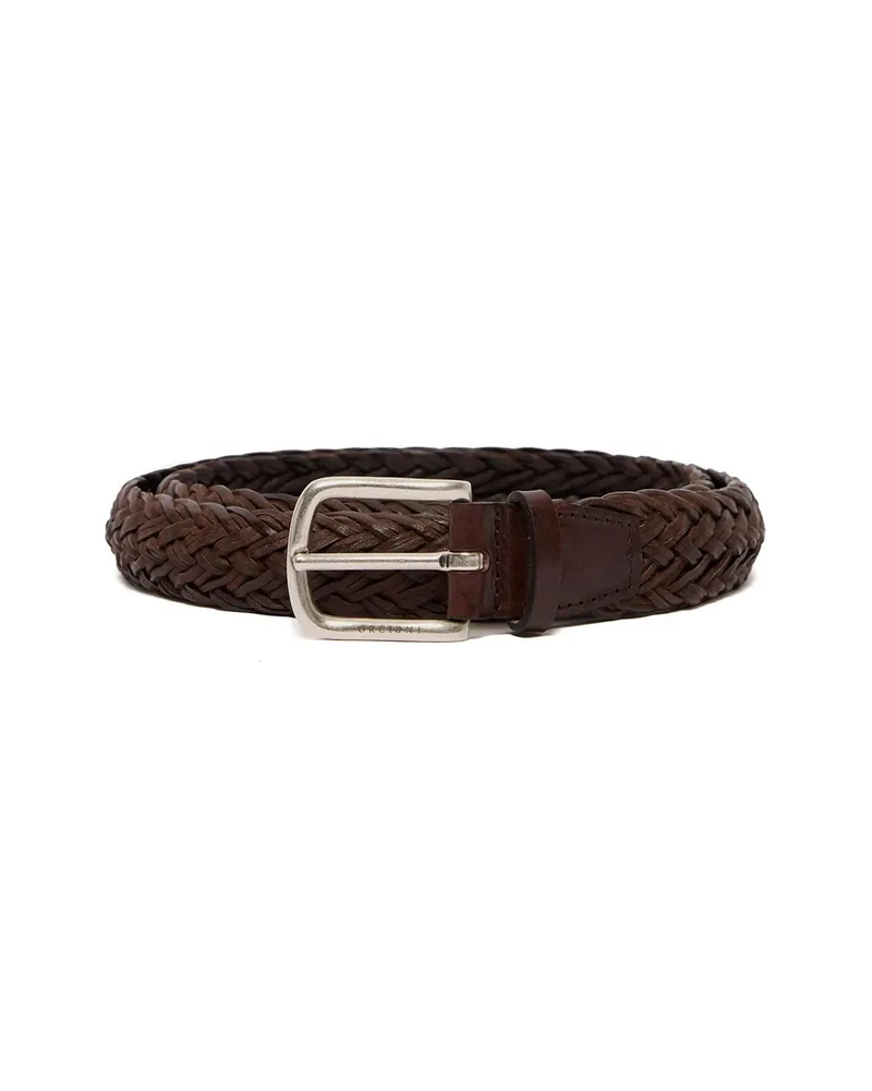 Orciani Braided Leather Belt Brown