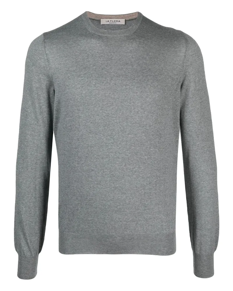 La Fileria Round-neck Virgin-wool Sweater Grey
