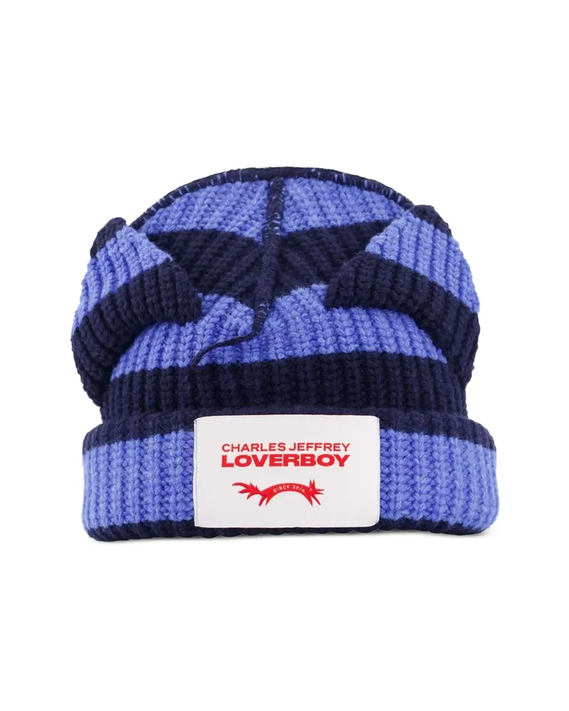 Charles Jeffrey Loverboy Chunky Ears Beanie Hat Blue