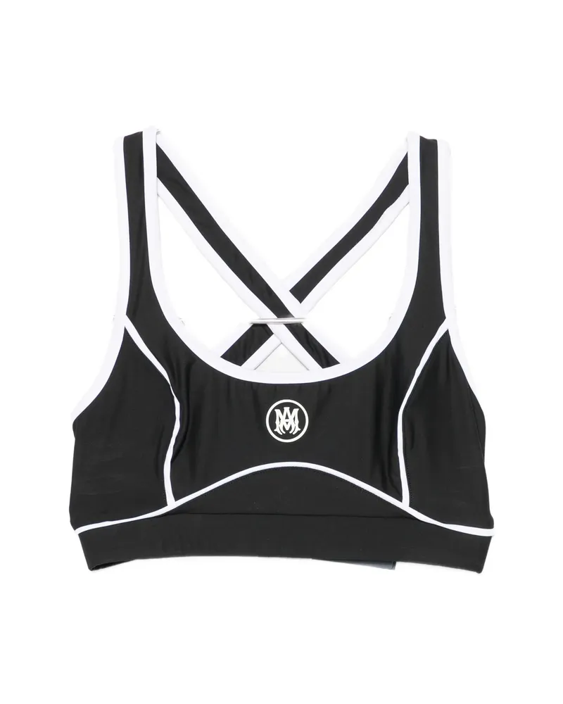 Amiri Logo-print Crossover-strap Sports Bra Black