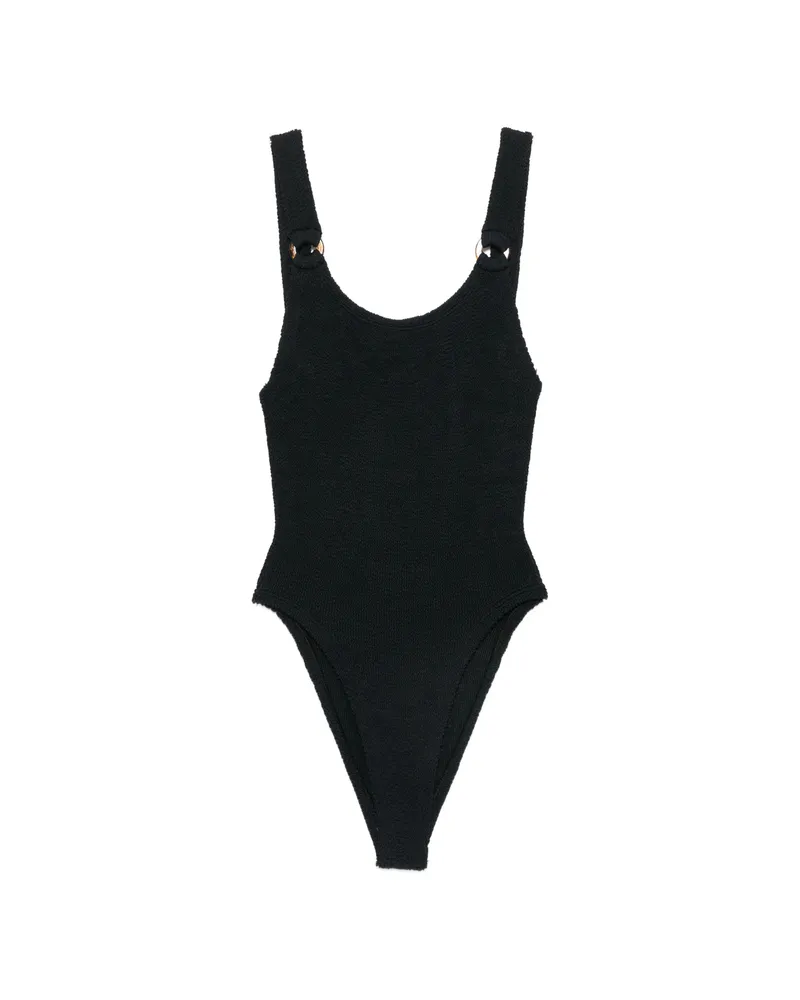 Hunza G Domino Crinkle-effect Swimsuit Black