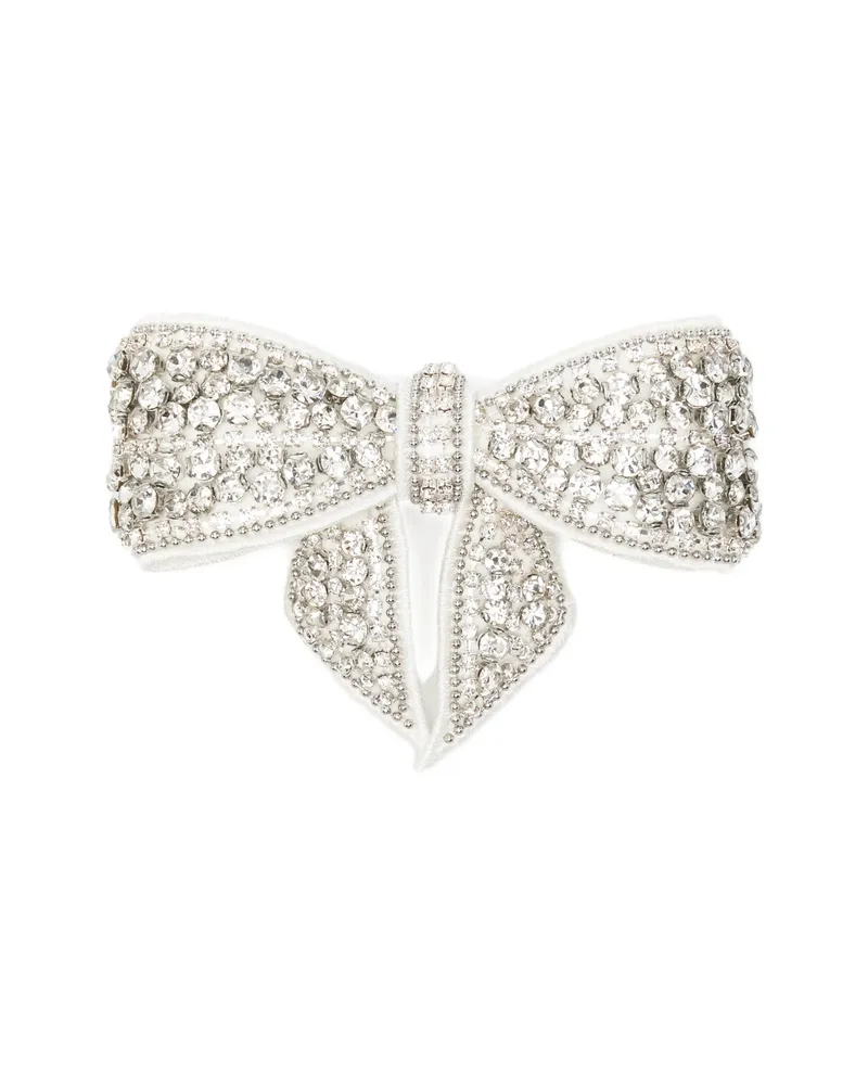 Self-Portrait Crystal-embellished Hair Clip Silver