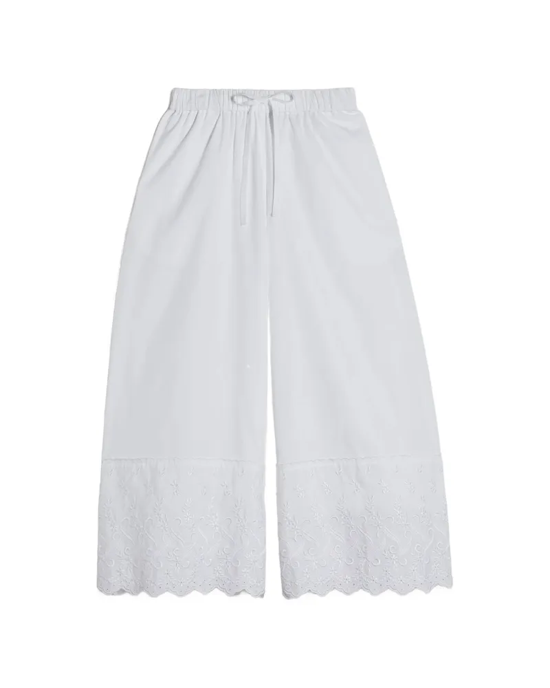 Simone Rocha Cropped Trim Trousers White