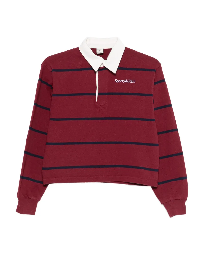 SPORTY & RICH Sherif Logo Rugby Polo Top Red