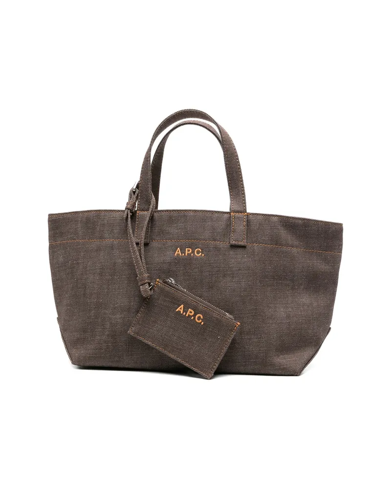 A.P.C. A. p.c. Small Drummer Tote Bag Brown