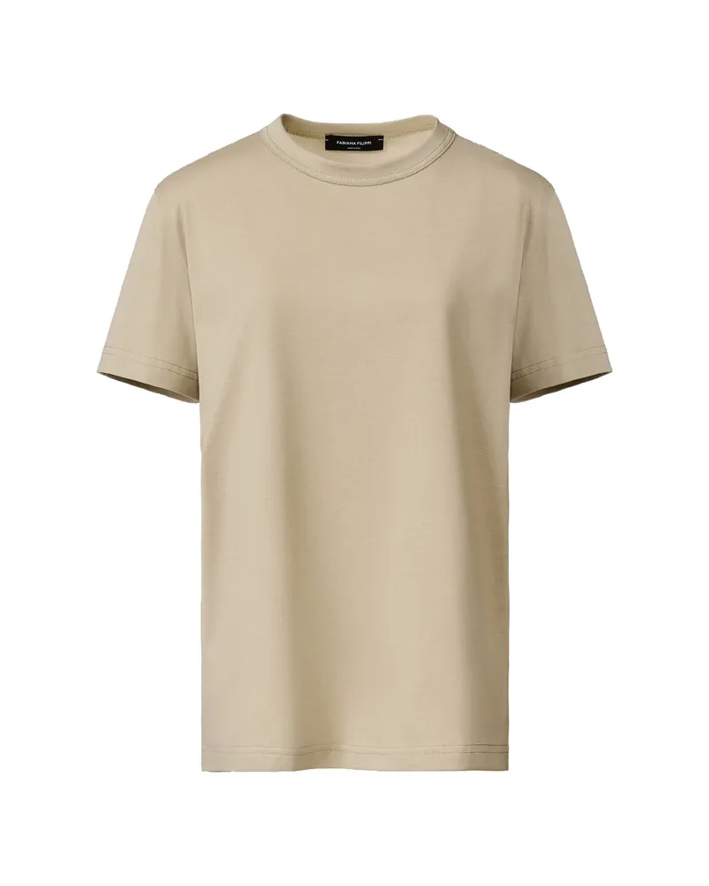 Fabiana Filippi Short-sleeve Crew Neck T-shirt Neutrals