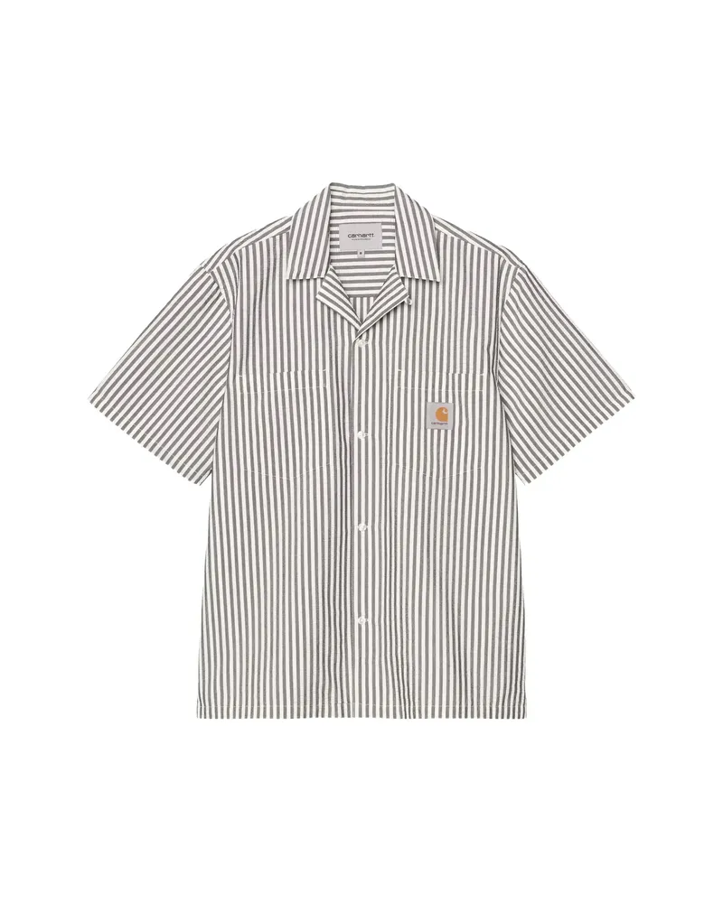 Carhartt WIP S/S Leavel Striped Shirt White