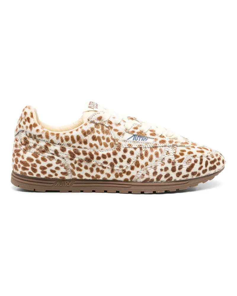 AUTRY Animal-print Sneakers Neutrals
