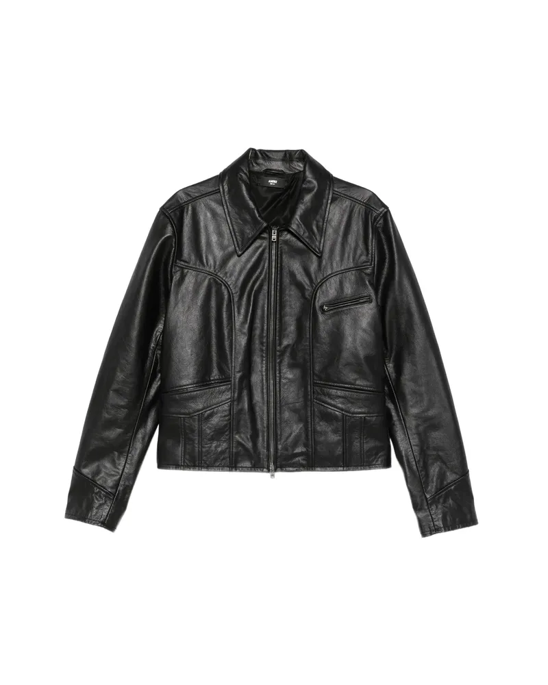 Amiri Leather Western-yoke Jacket Black
