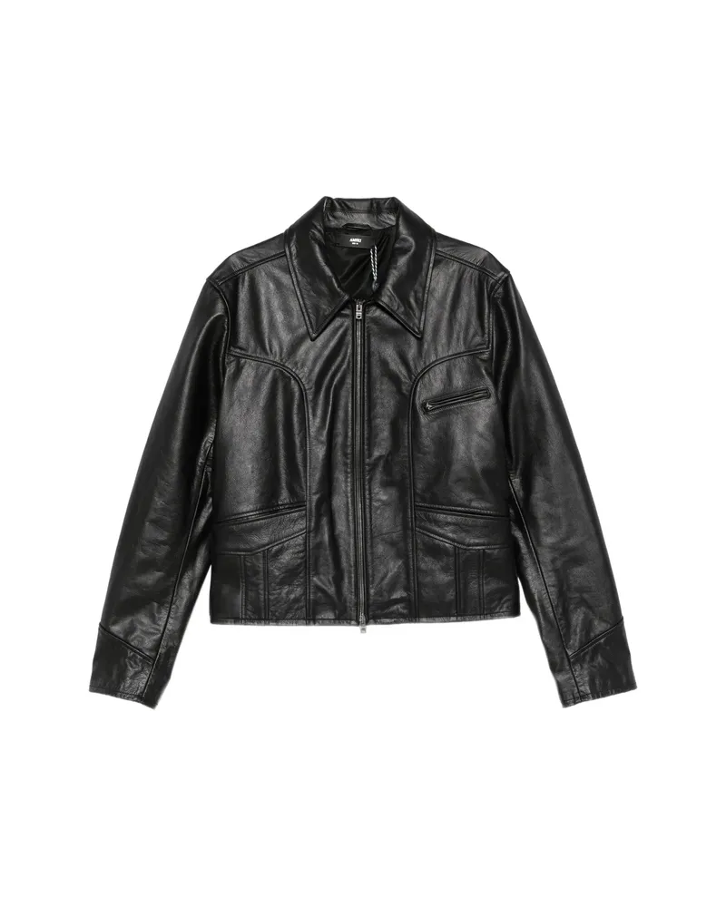 Amiri Leather Western-yoke Jacket Black