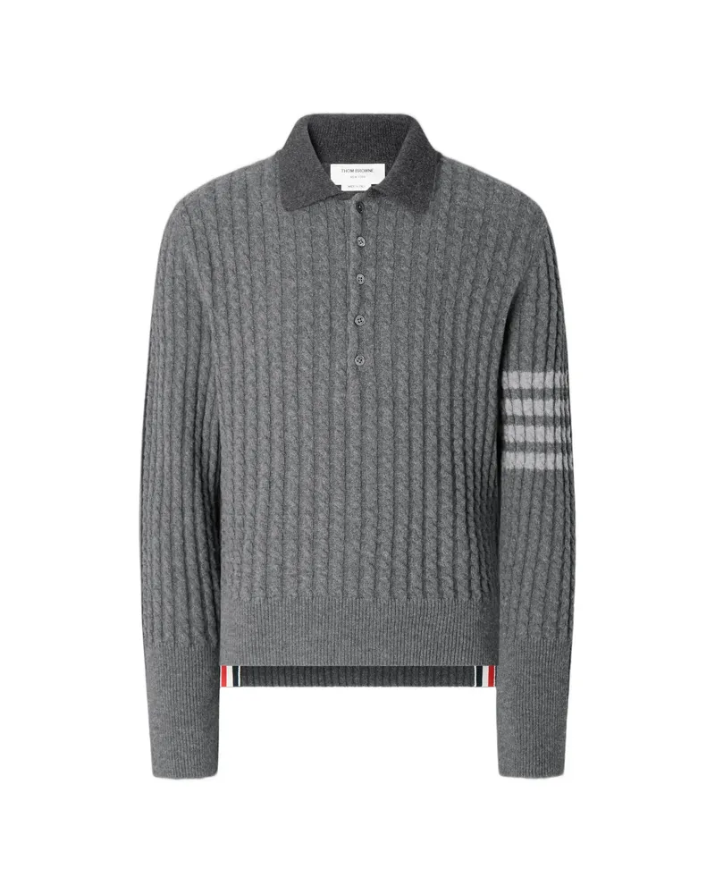 Thom Browne 4-Bar Polo Shirt Grey