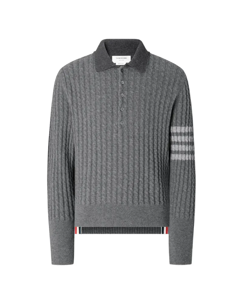Thom Browne 4-Bar Polo Shirt Grey