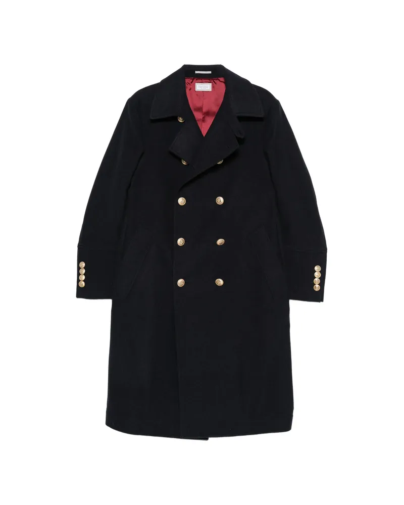 Brunello Cucinelli Double-breasted Crest-button Coat Blue