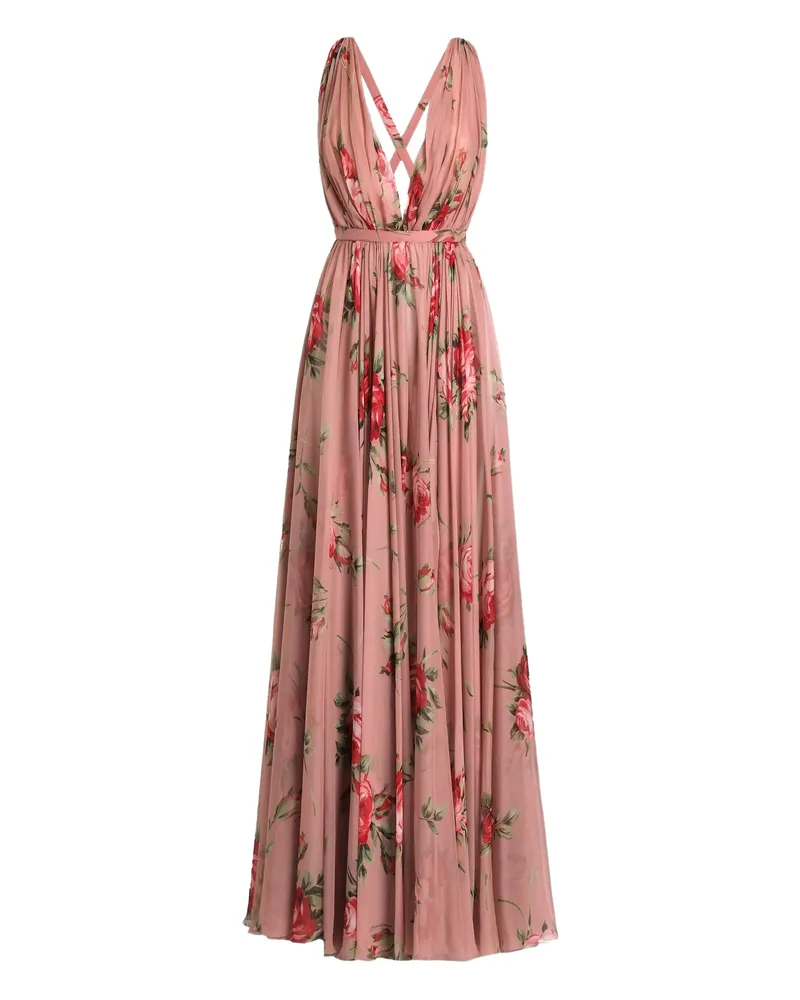 Dolce & Gabbana Floral Print Dress Pink