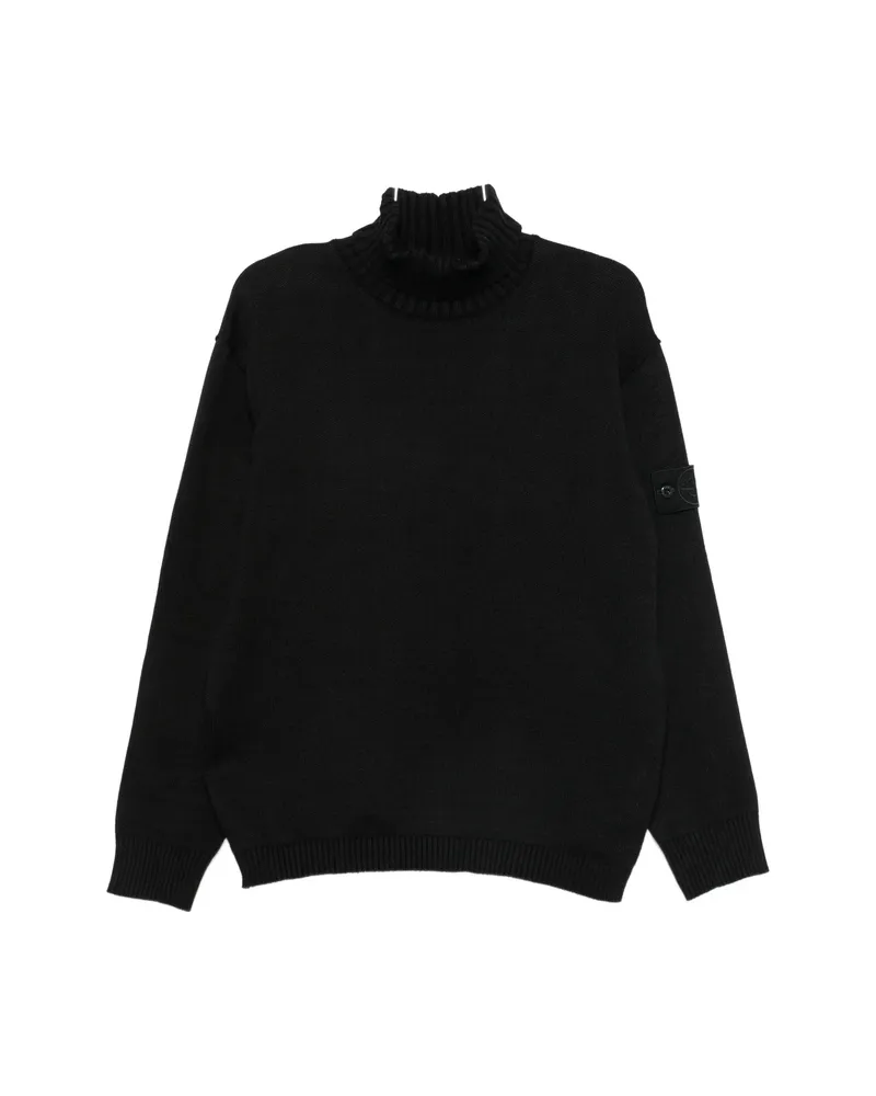 Stone Island Logo-patch Roll-neck Sweater Black