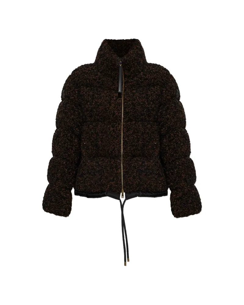 Moncler Boucle Puffer Jacket Brown