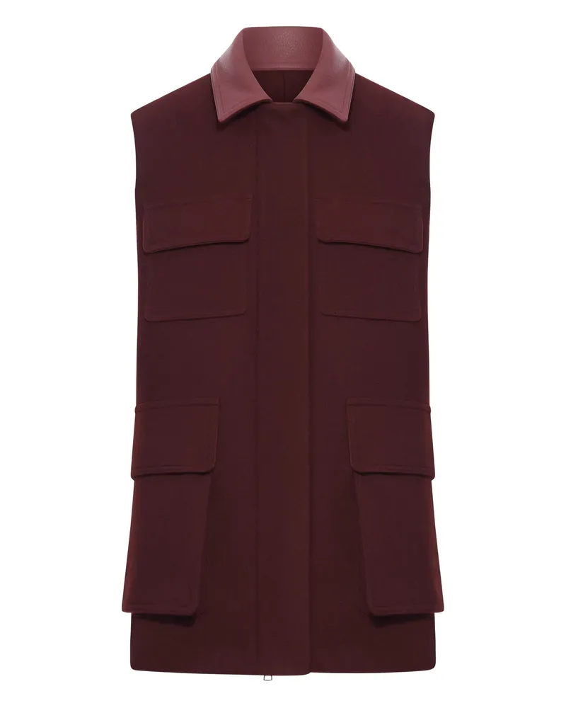 Max Mara Pocket Collared Coat Red