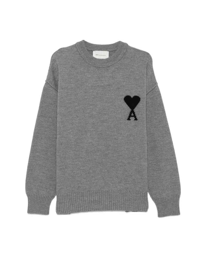 AMI Paris Ami De Coeur Sweater Grey
