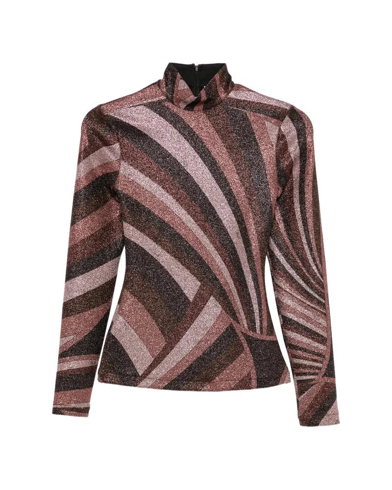 Emilio Pucci Iride-print Glitter-effect Top Brown