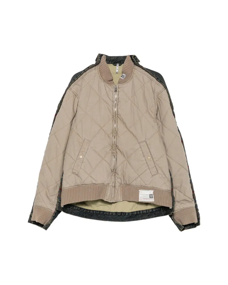 MIHARAYASUHIRO Quilted Layered-denim Jacket Neutrals