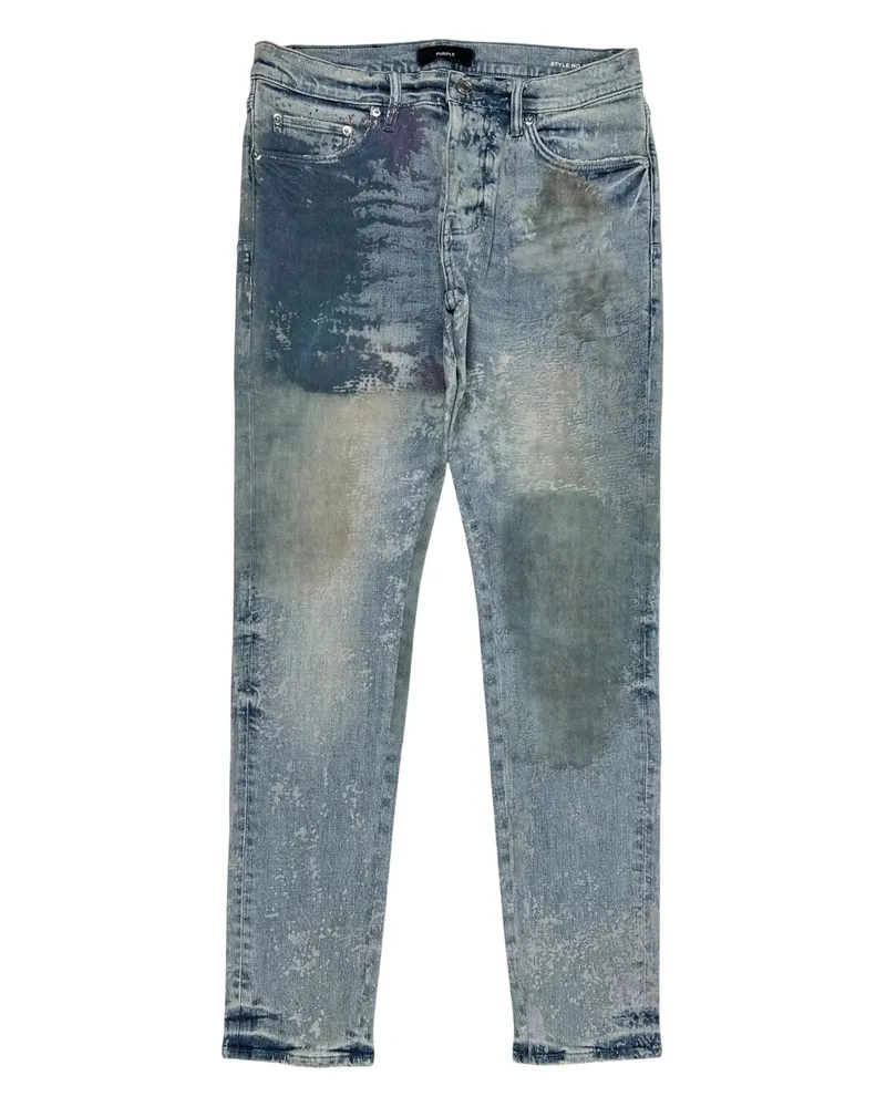 PURPLE BRAND Fossil-print Jeans Blue