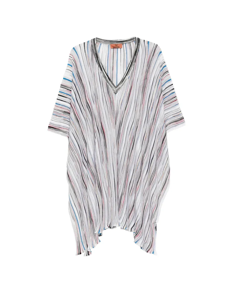 Missoni Striped V-neck Poncho White