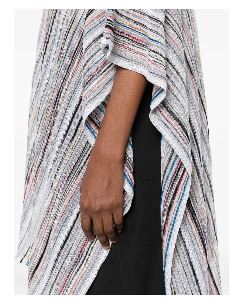 Missoni Striped V-neck Poncho White
