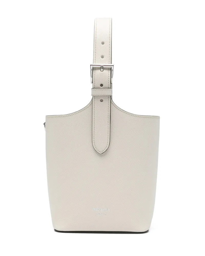 Prada Logo-print Bucket Bag Neutrals