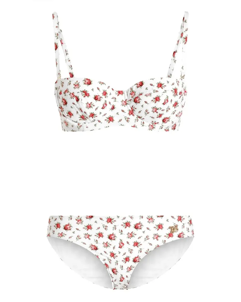 Dolce & Gabbana Floral-print Bikini White