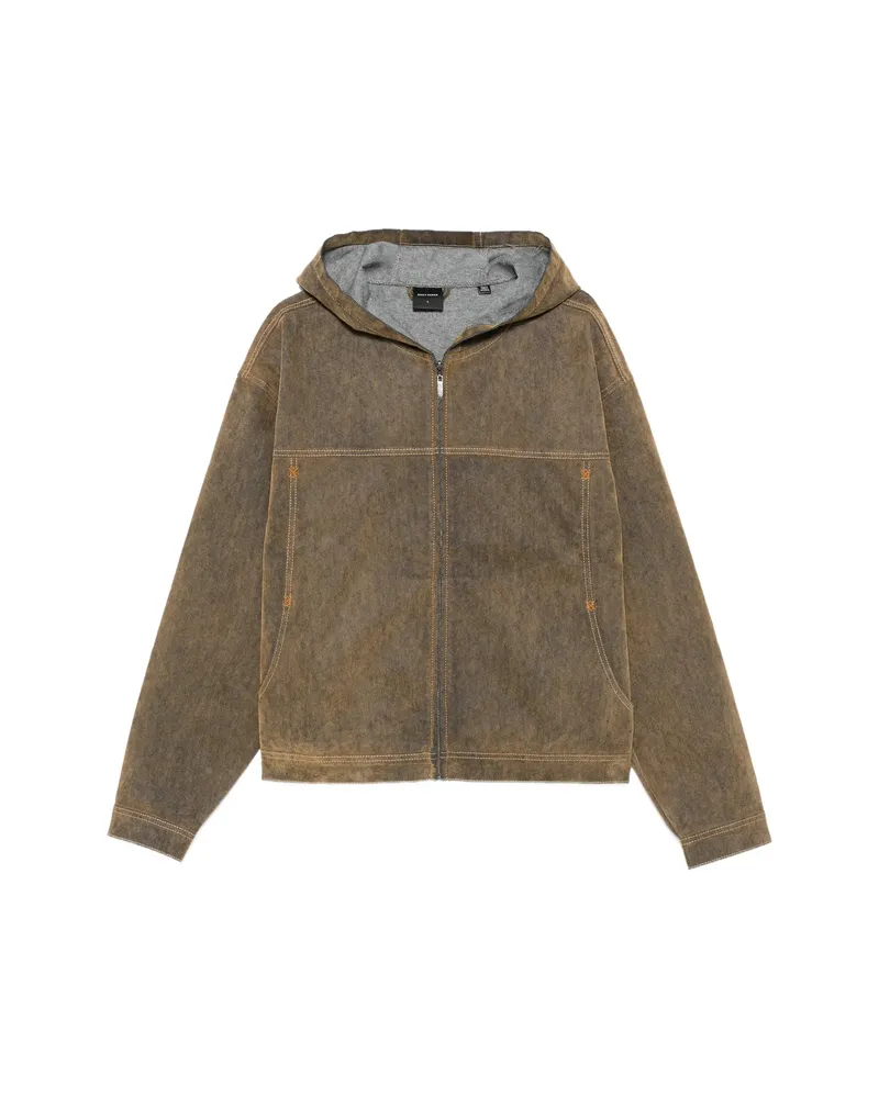 Daily Paper Acid-wash Hooded Jacket Brown