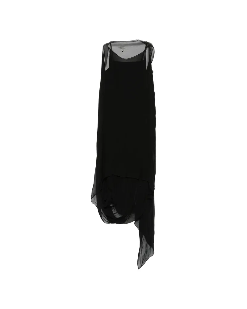 STAUD Viona Sheer-panelled Draped Maxi Dress Black