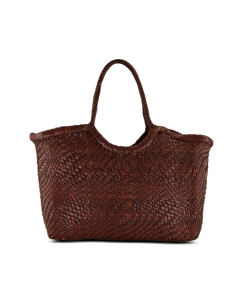Dragon Diffusion Nantucket Woven Leather Tote Bag Brown