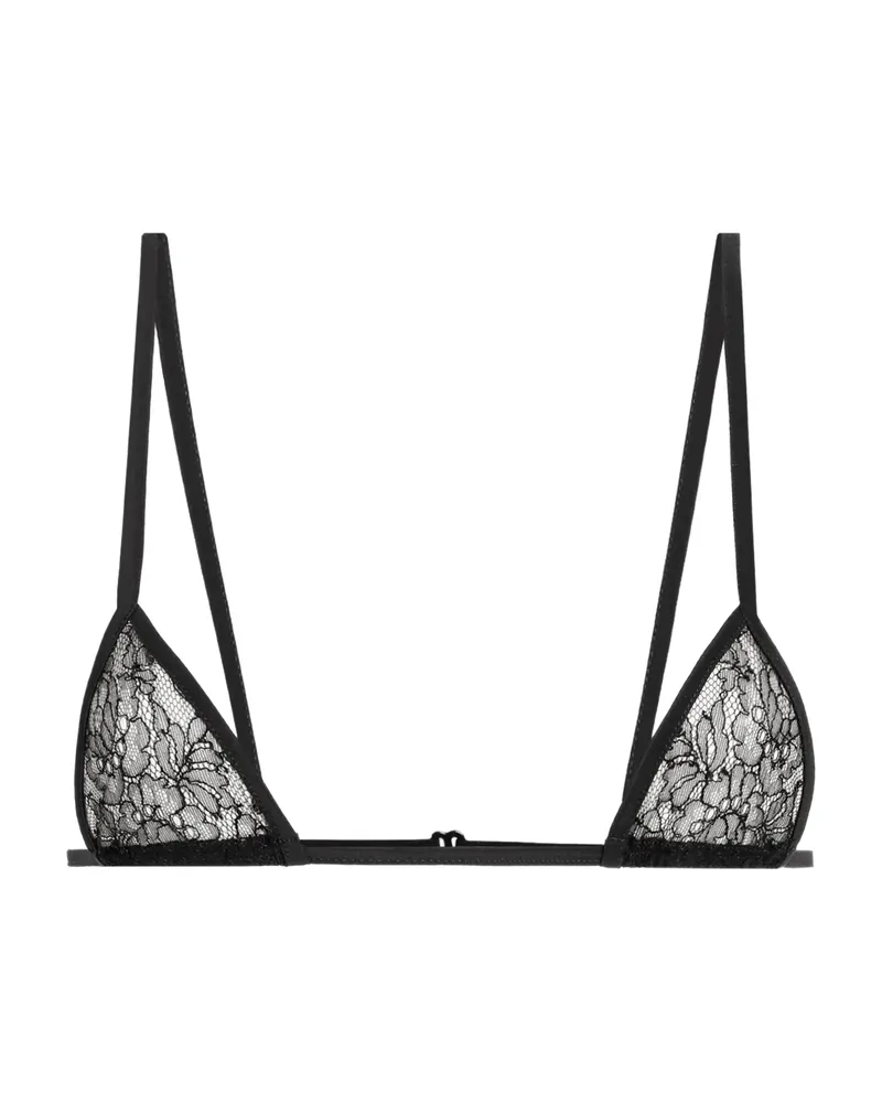 Dolce & Gabbana Lace-trimmed Triangle Bra Black