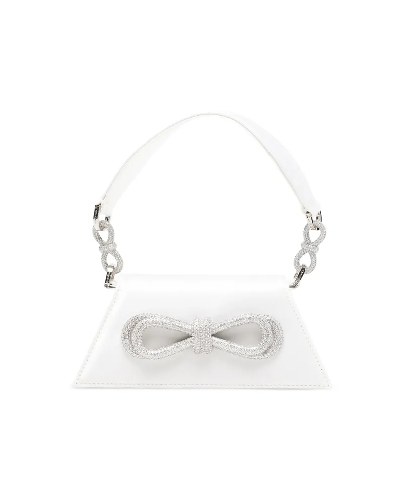 Mach & Mach Bow Chain Tote Bag White